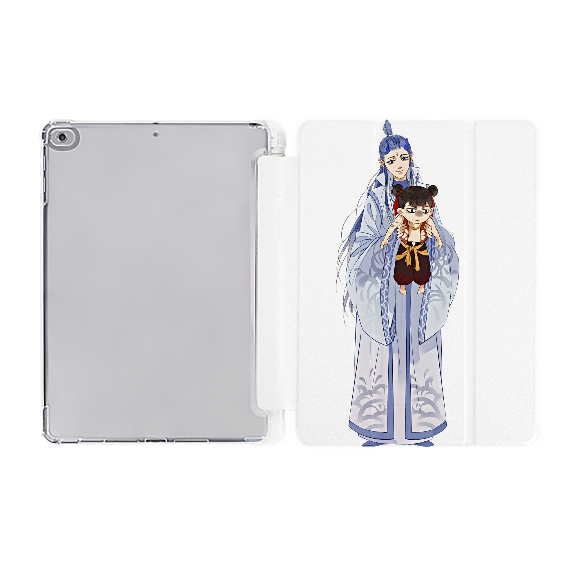 （画像用） Ne Zha 2 ナタ 魔童の大暴れ IPad ケース ペン収納付き 三つ折りスタンド PUレザー×シリコン 対応機種9.5/10.5/10.9インチ